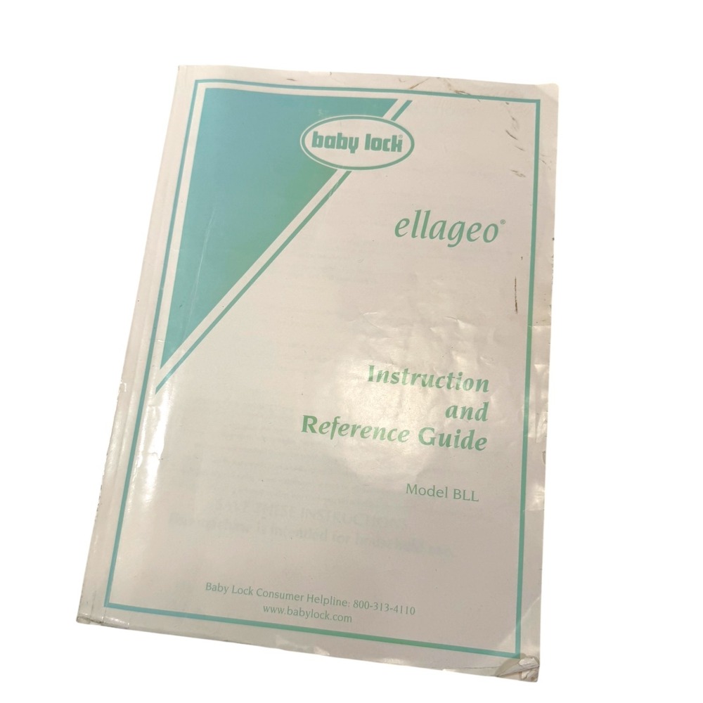 Baby Lock White Ellageo Model BLL Instruction Reference Guide Sewing Manual